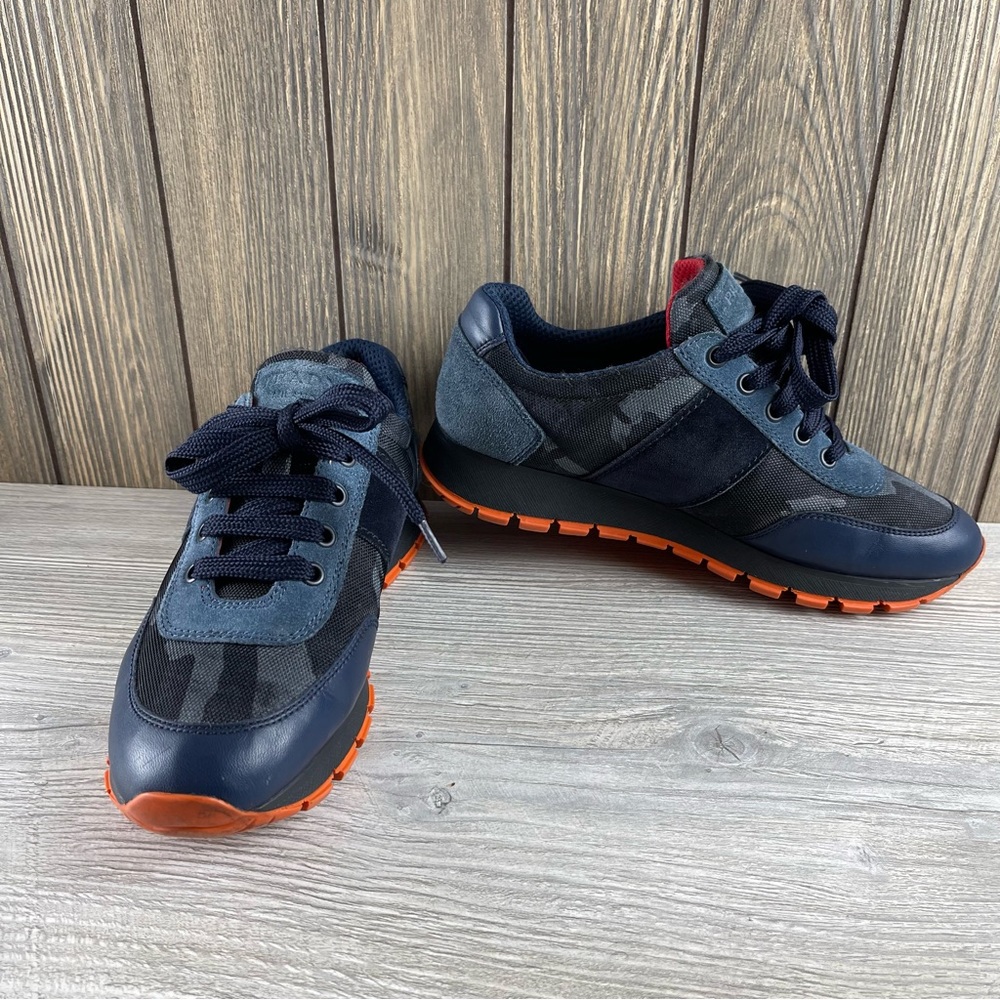 PRADA Women’s Designer Suede Nylon Camouflage Camo Sneakers Casual Shoes Sz:37.5 - Picture 3 of 16